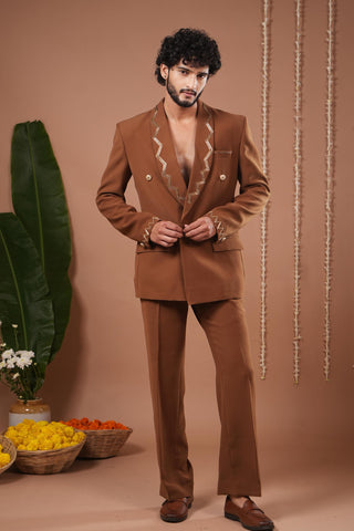 Coat pant set for Contemporary Wear – Mustard by AHI Clothing