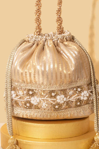 Gold taj bucket bag