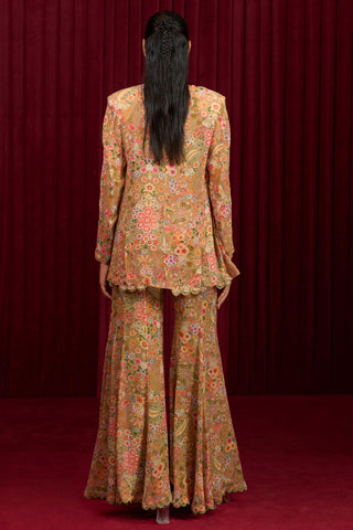 Green fusion jazz-e-jashn jacket set