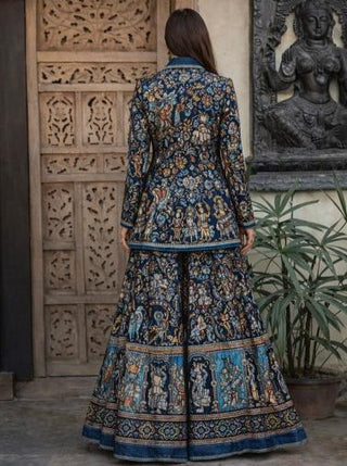 Sharara Set Festive Wear - Blue Nritya Katha Sharara Set by Banjara Trail