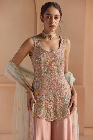 Sharara Set for Indian Wedding - Pink Off The Record Sharara Set by Osaa by Adarsh at Mrs. G

