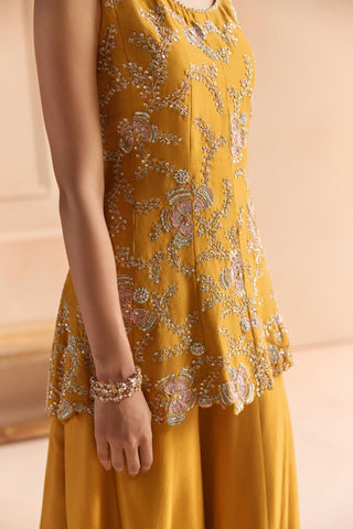 Sharara Set for Indian Wedding - Yellow Off The Record Sharara Set by Osaa by Adarsh at Mrs. G

