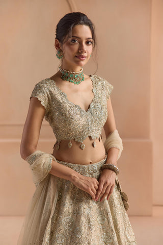 Lehenga Set for Indian Wedding - Beige Off The Record Lehenga Set by Osaa by Adarsh at Mrs. G

