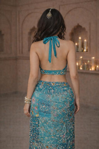 Co-ord Set Pastel Wear - Blue Aqua Sora Co-ord Set by Banjara Trail