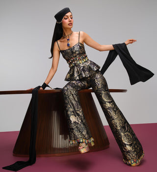 Sharara Set For Indian Wedding - Midnight Pomegranate by Papa Don't Preach
