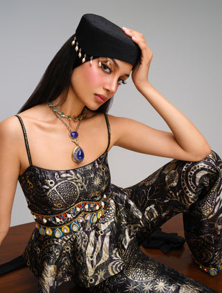 Sharara Set For Indian Wedding - Midnight Pomegranate by Papa Don't Preach
