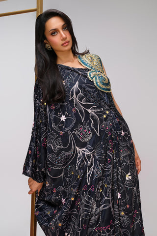 Kaftan For Indian Wedding - Black Pop Paisley Mystique by Papa Don't Preach