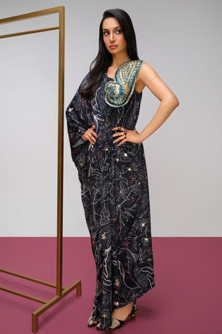 Kaftan For Indian Wedding - Black Pop Paisley Mystique by Papa Don't Preach