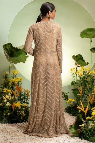 Long Jacket Set for Indian Wedding â€“ Gold Eden by Pallavi Poddar