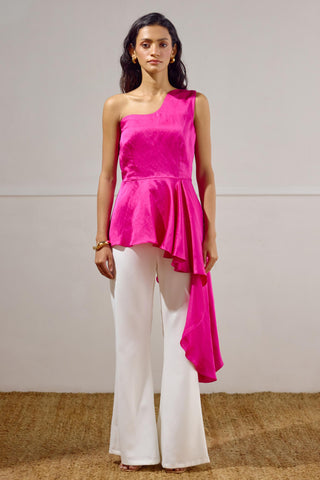 Peplum Top – Pink Resort-Day Asymmetrical – Lavanya Ahuja