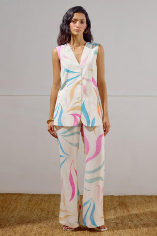 Waistcoat with Pant – Multicolor Resort-Day Long – Lavanya Ahuja