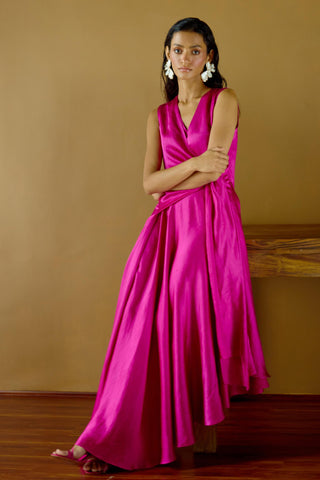 Tie-Up Dress – Pink Resort-Day Asymmetrical – Lavanya Ahuja