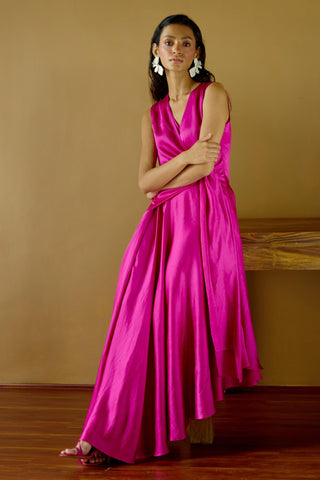 Tie-Up Dress – Pink Resort-Day Asymmetrical – Lavanya Ahuja