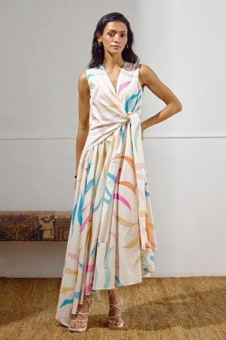 Tie-Up Dress – Multicolor Resort-Day Asymmetrical – Lavanya Ahuja