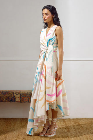 Tie-Up Dress – Multicolor Resort-Day Asymmetrical – Lavanya Ahuja