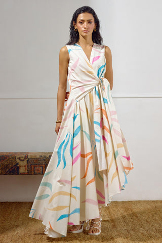 Tie-Up Dress – Multicolor Resort-Day Asymmetrical – Lavanya Ahuja
