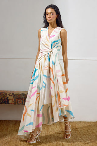 Tie-Up Dress – Multicolor Resort-Day Asymmetrical – Lavanya Ahuja
