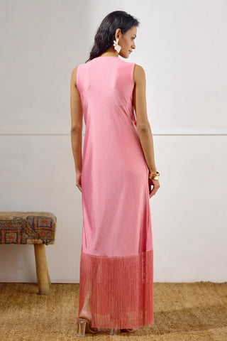 Dress – Pink Resort-Day Draped Wrap – Lavanya Ahuja