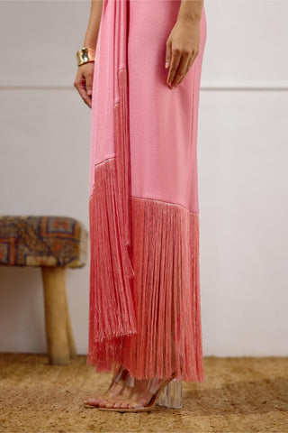 Dress – Pink Resort-Day Draped Wrap – Lavanya Ahuja