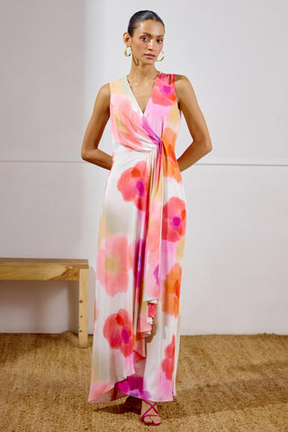 Dress – Multicolor Resort-Day Draped Wrap – Lavanya Ahuja