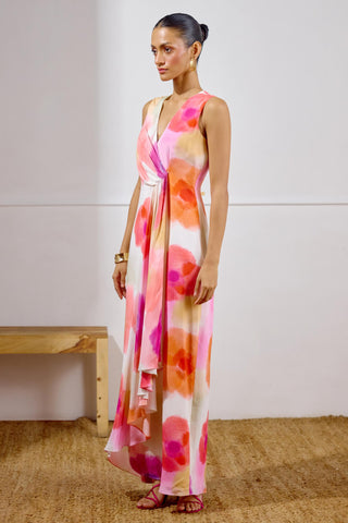 Dress – Multicolor Resort-Day Draped Wrap – Lavanya Ahuja