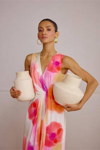 Dress – Multicolor Resort-Day Draped Wrap – Lavanya Ahuja