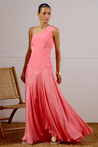 Drop Waist Dress – Pink Resort-Day Asymmetrical – Lavanya Ahuja