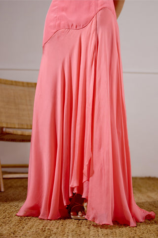 Drop Waist Dress – Pink Resort-Day Asymmetrical – Lavanya Ahuja
