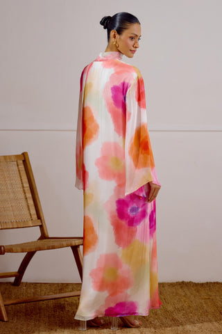 Kaftan Dress with Scarf Detail – Multicolor Resort-Day – Lavanya Ahuja