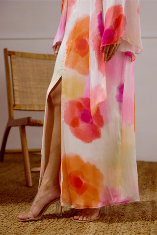 Kaftan Dress with Scarf Detail – Multicolor Resort-Day – Lavanya Ahuja