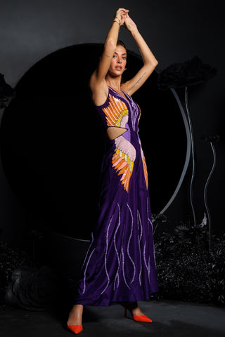 Purple heaven of ferns sequin jumpsuit