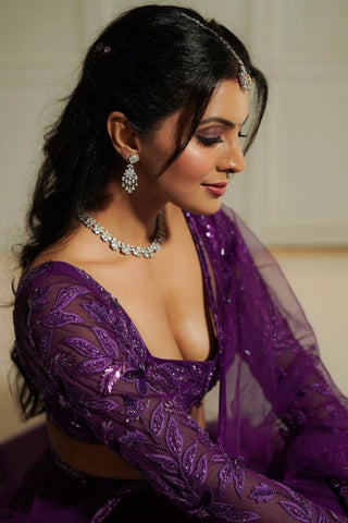 Nelle purple lehenga set