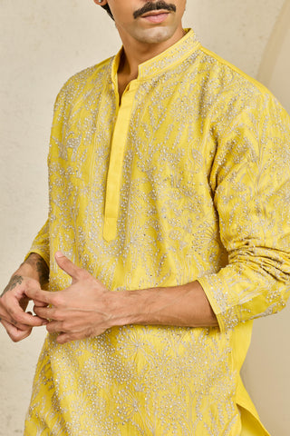 Kurta Set for Indian Wedding - Yellow Bagh Kurta by Sarab Khanijou