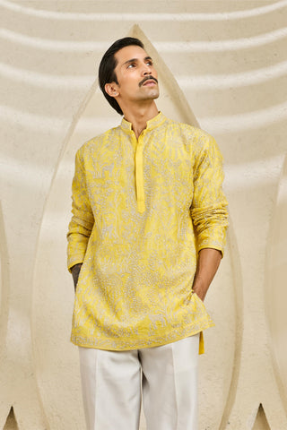 Kurta Set for Indian Wedding - Yellow Bagh Kurta by Sarab Khanijou