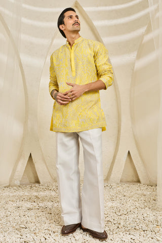 Kurta Set for Indian Wedding - Yellow Bagh Kurta by Sarab Khanijou