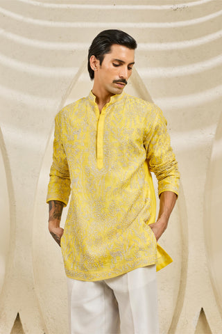Kurta Set for Indian Wedding - Yellow Bagh Kurta by Sarab Khanijou