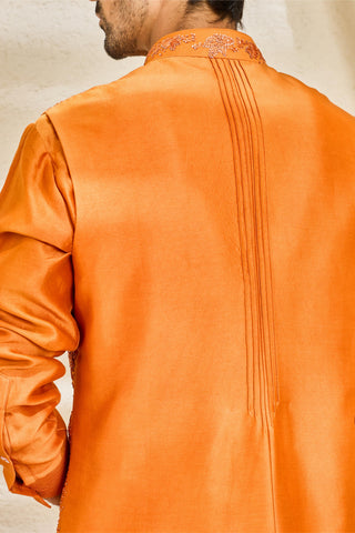 Orange rangrez emberline waistcoat set