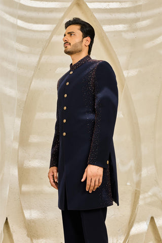 Indowestern Set for Indian Wedding - Blue Reverie by Sarab Khanijou