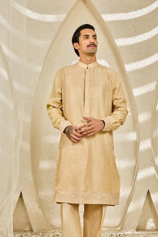 Waistcoat Set for Indian Wedding - Beige Sandstone Set by Sarab Khanijou