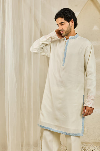 Waistcoat Set for Indian Wedding - White Serene Set by Sarab Khanijou