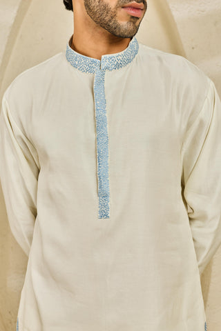 Waistcoat Set for Indian Wedding - White Serene Set by Sarab Khanijou