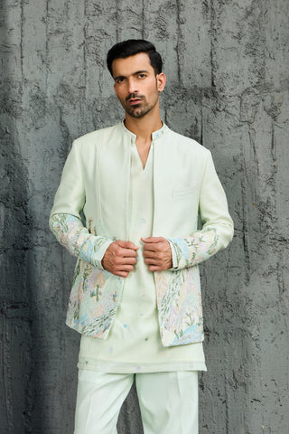 Jacket Set for Contemporary Wear - Green Meadow Edit by Sarab Khanijou