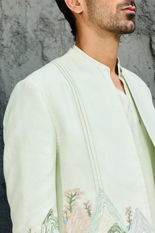 Jacket Set for Contemporary Wear - Green Meadow Edit by Sarab Khanijou