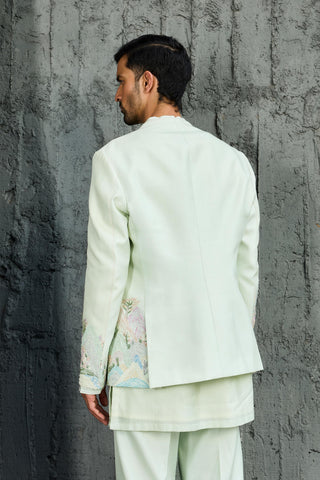 Jacket Set for Contemporary Wear - Green Meadow Edit by Sarab Khanijou