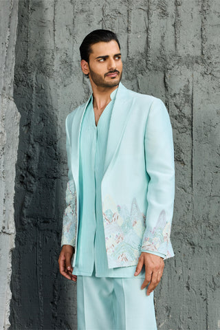 Jacket Set for Contemporary Wear - Blue Horizon Jacket by Sarab Khanijou
