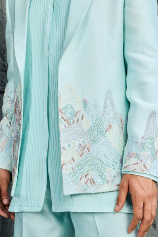 Jacket Set for Contemporary Wear - Blue Horizon Jacket by Sarab Khanijou
