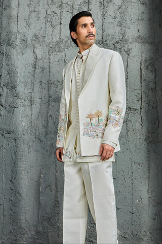 Jacket Set for Contemporary Wear - Pearl Palm by Sarab Khanijou