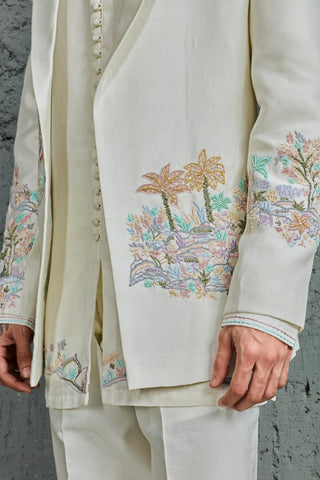 Jacket Set for Contemporary Wear - Pearl Palm by Sarab Khanijou