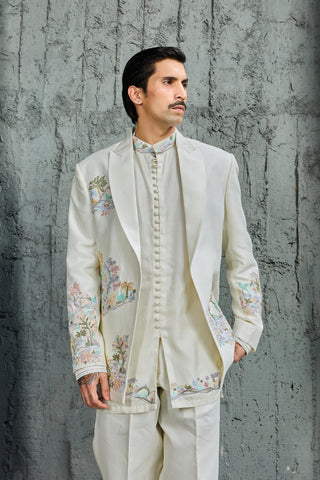 Jacket Set for Contemporary Wear - Pearl Palm by Sarab Khanijou