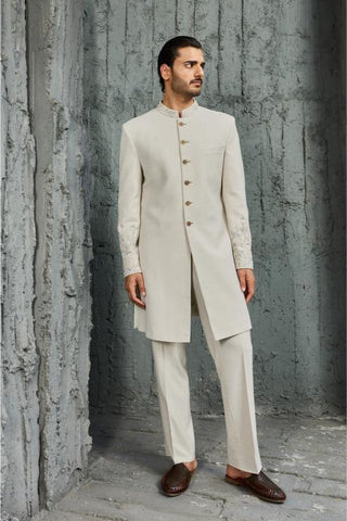 Indowestern Set for Indian Wedding - Gray Noor Set by Sarab Khanijou